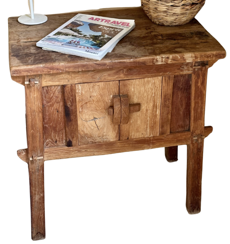 Console indonésienne en bois exotique
