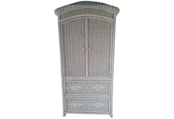 Armoire en rotin blanc